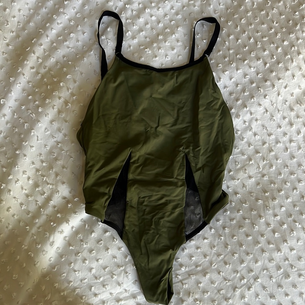 High cut backless one piece
